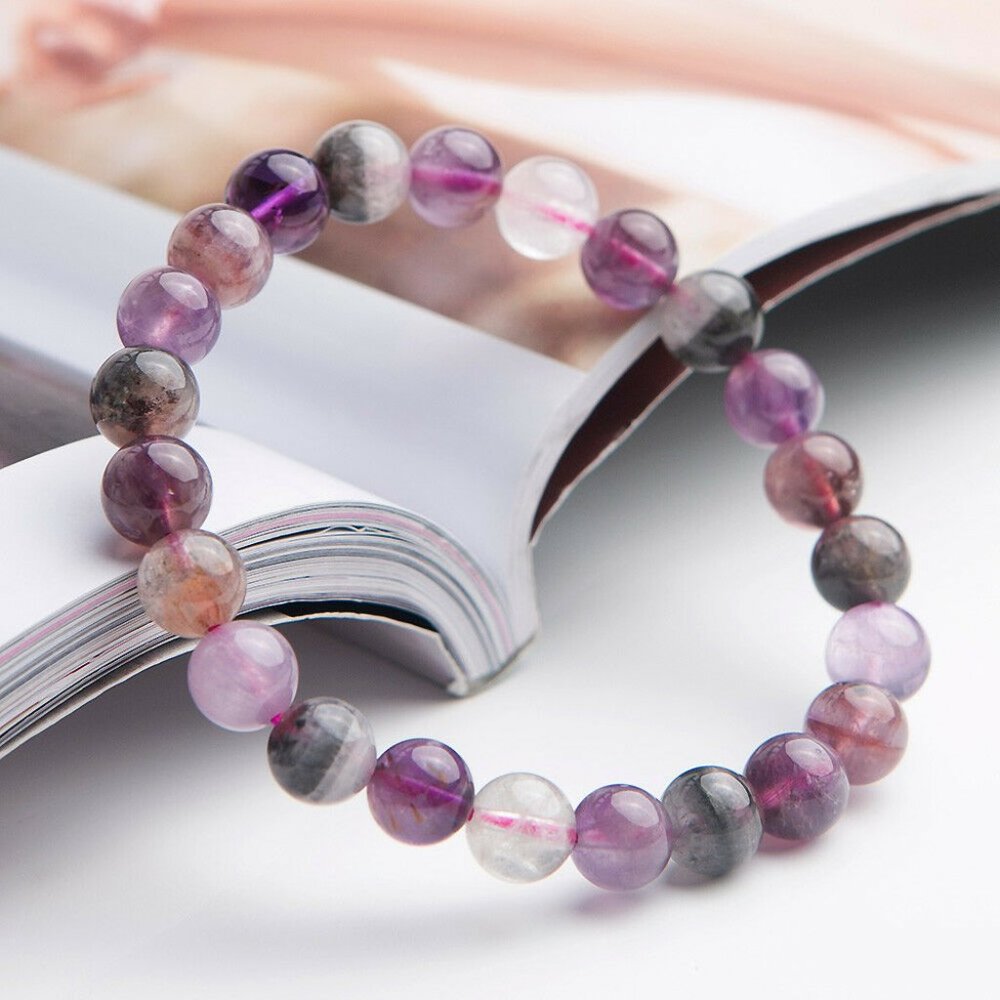 100% Natural Auralite Crystal Gems Beads Bracelet Nwt